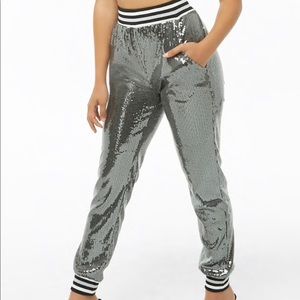 Forever 21 silver sequins pants
